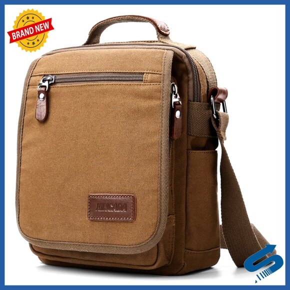 Canvas Messenger Bag Crossbody Travel Work Business Multi-Functional Storage